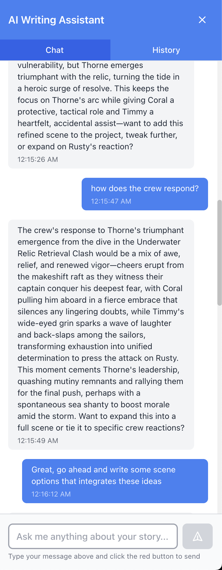 AI suggestions and project changes