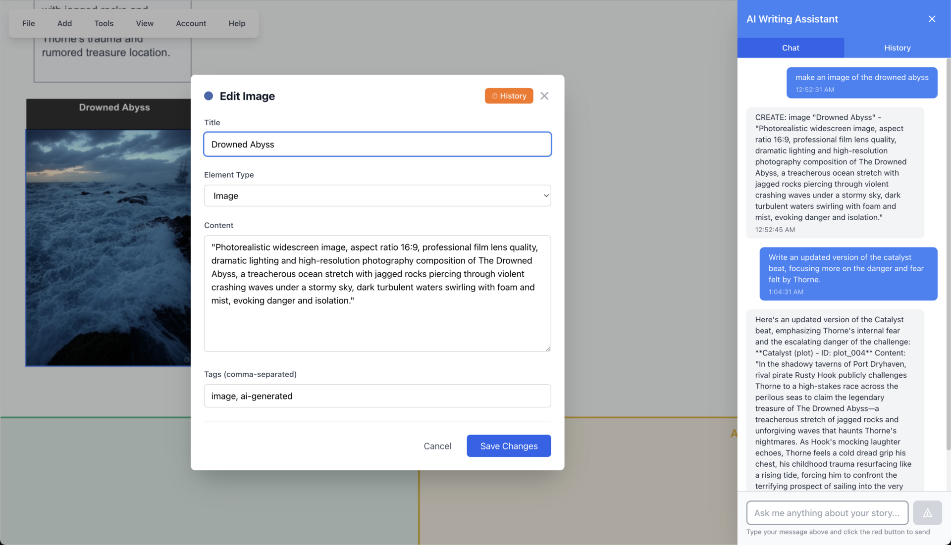 AI image generation results