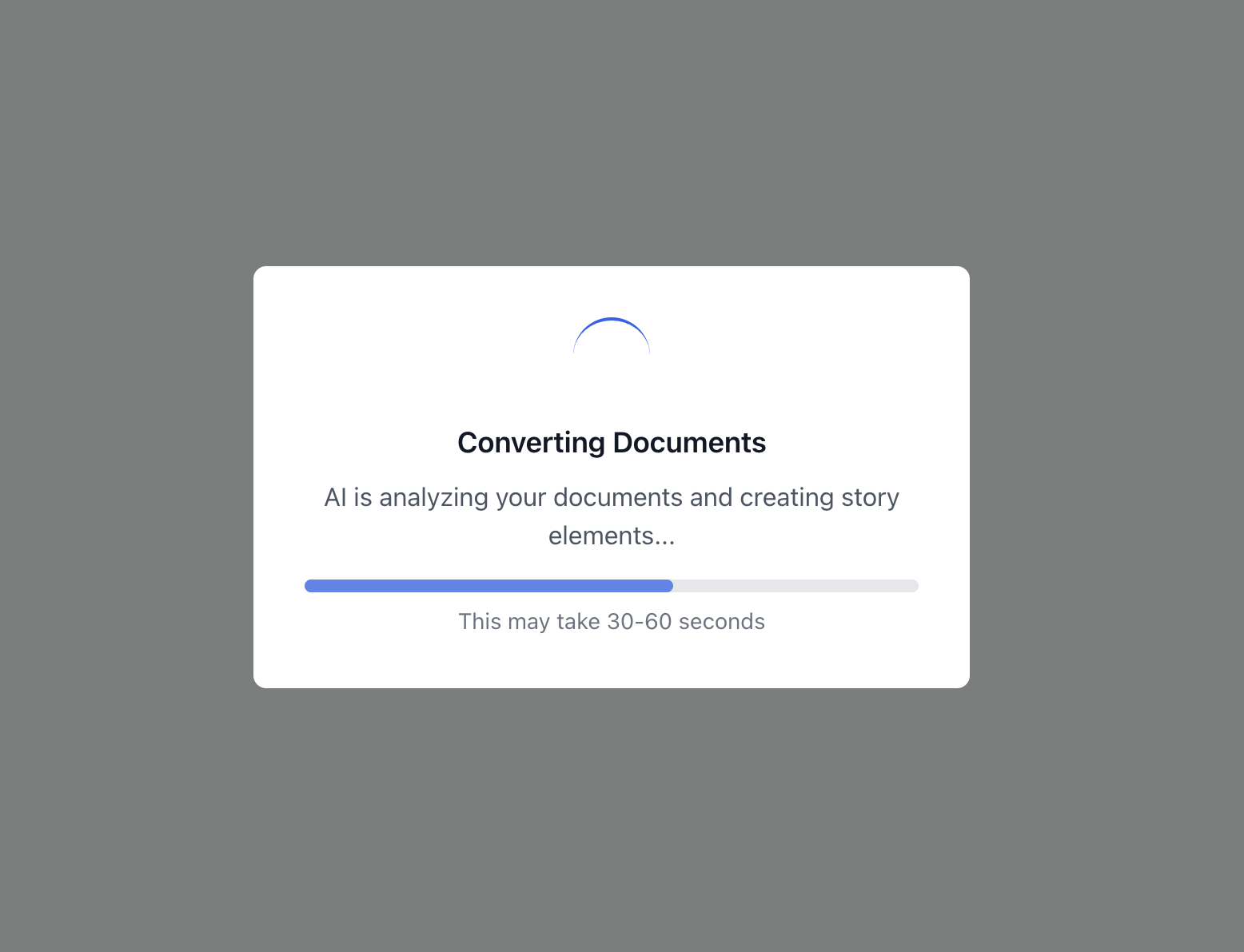 Import conversion progress